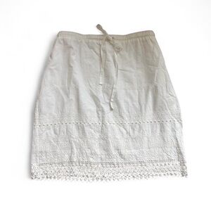 Max Studio White prairie skirt with lace crochet romantic cottage boho detail